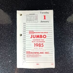 Rownline Jumbo Calendar Pad: 1985 Edition.